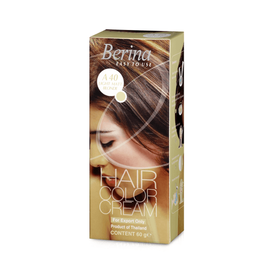 Berina Professional Permanent Hair Color Cream A40 Light Matt Blonde | Cool Blonde Tone with Long-Lasting Finish, A40 - Light Matt Blonde Buy from Indicrest
