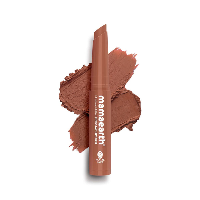 Mamaearth Moisture Matte Longstay Mini Lipstick, 0.7g | Cinnamon Nude - Buy from Indicrest