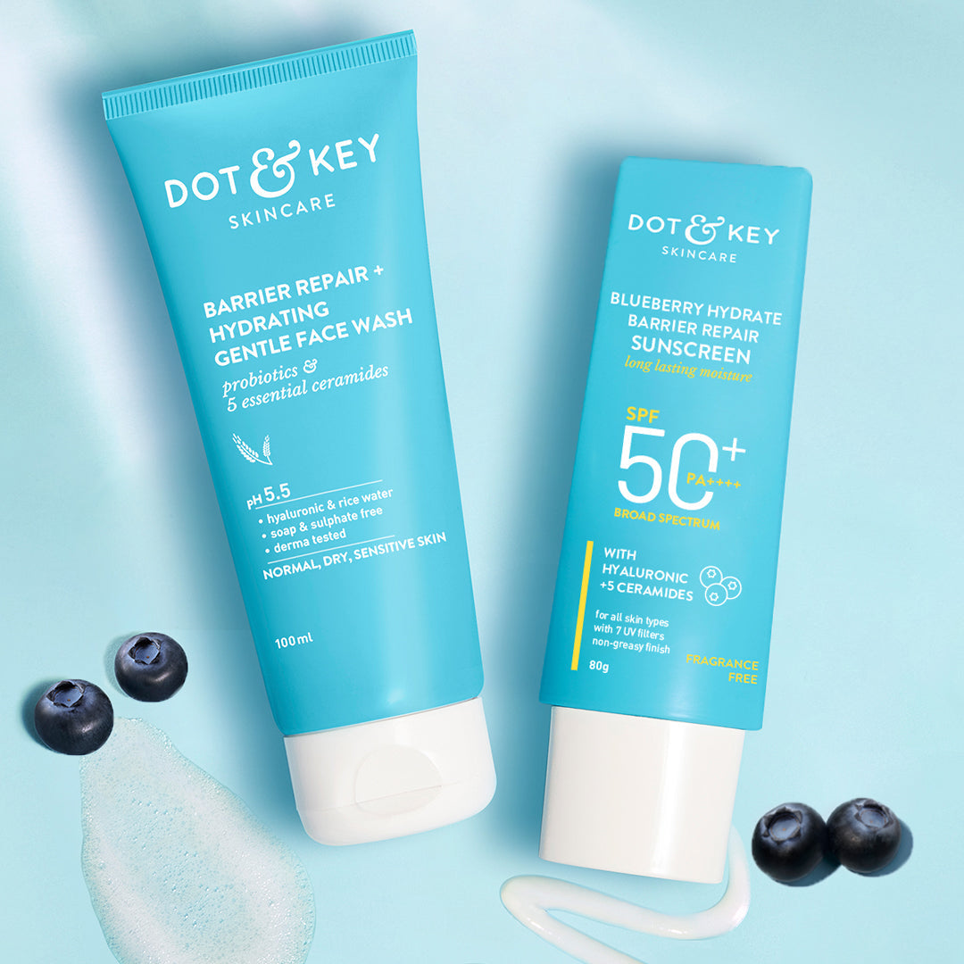 Dot & Key Cleanse + Protect Skincare Combo, (100ml+80g)