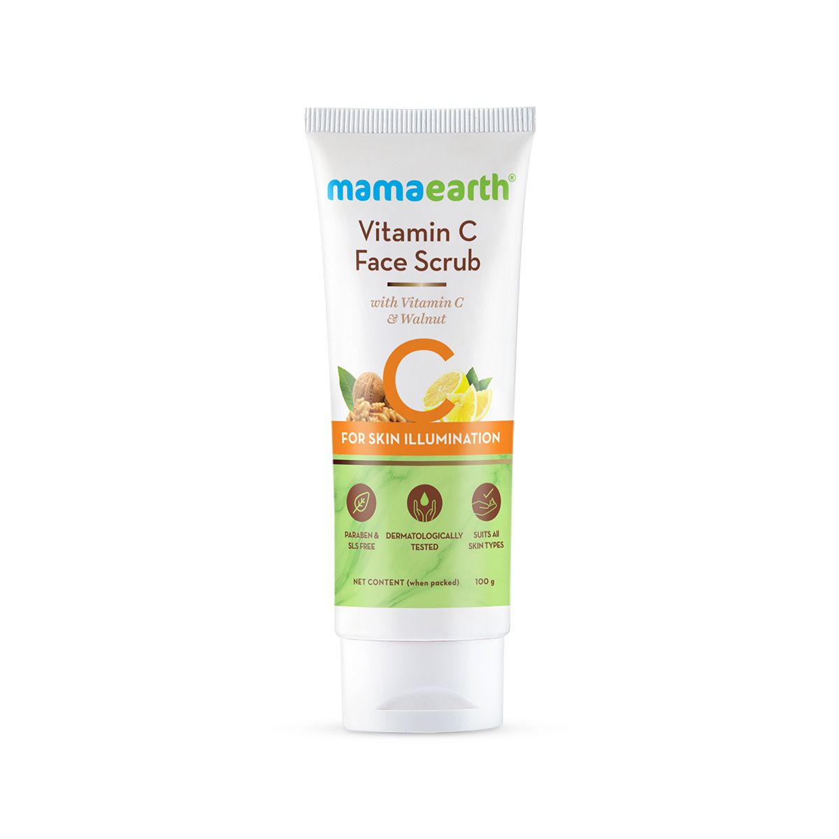 Mamaearth Vitamin C Face Scrub for Glowing Skin, With Vitamin C and Walnut For Skin Illumination, 100g - Image 7 - Buy from Indicrest