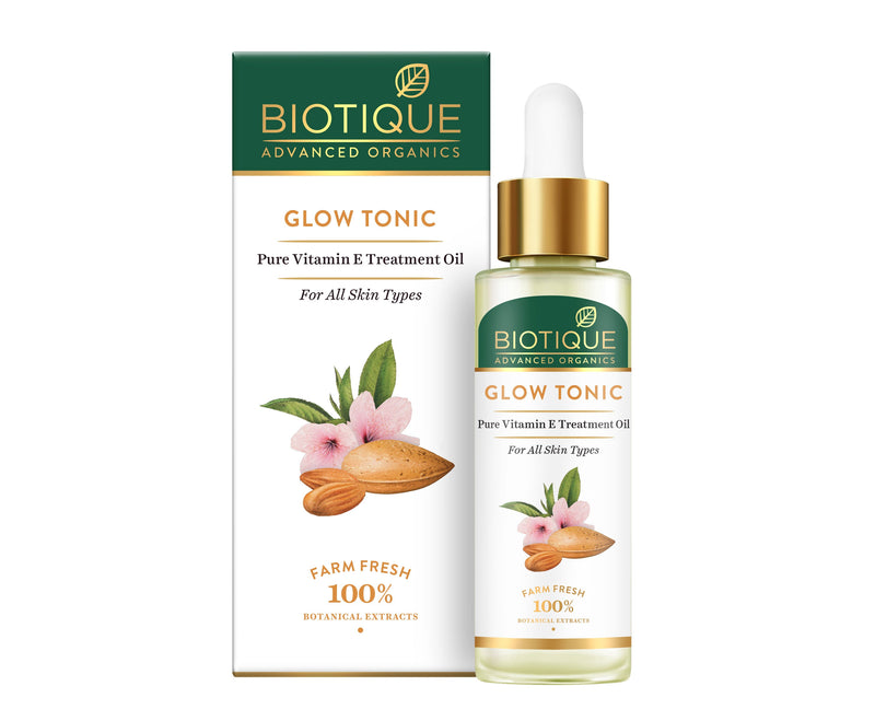 Biotique Glow Tonic Pure Vitamin E Treatment Oil, 30ml - Buy from Indicrest