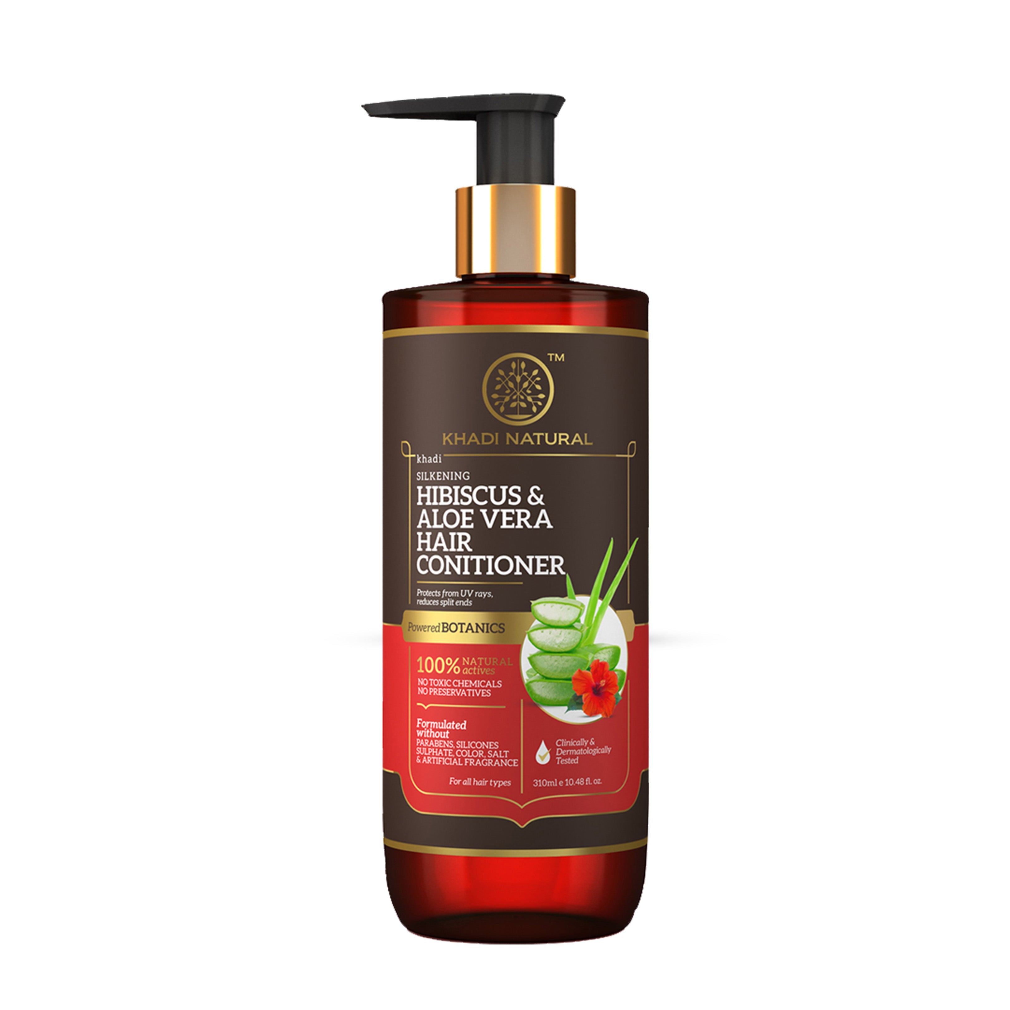 Khadi Natural Hibiscus & Aloe Vera Hair Conditioner - Parabens, Silicones, Sulphate, Color, Salt & Artificial Fragrance Free - 310ml - Buy from Indicrest