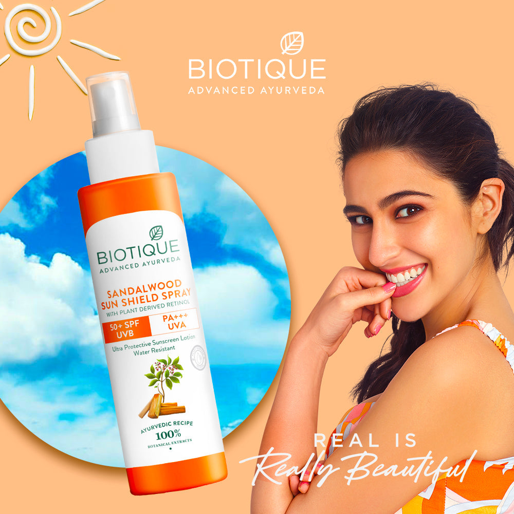 Biotique Sandalwood Sunshield Spray SPF 50, 120ml - Image 2 - Buy from Indicrest