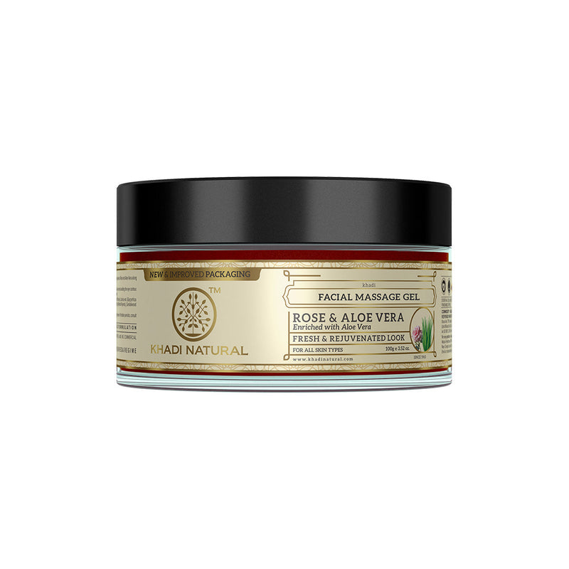 Khadi Natural Rose & Aloevera Facial Massage Gel - 100gm - Buy from Indicrest