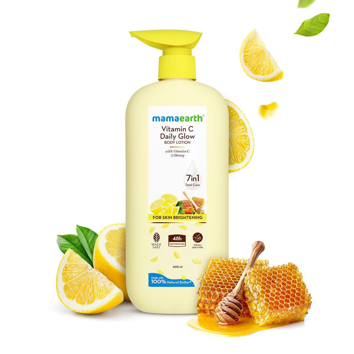 Mamaearth Vitamin C Daily Glow Body Lotion For Skin Brightening, Pack of 2 X 400ml - Image 2 - Buy from Indicrest
