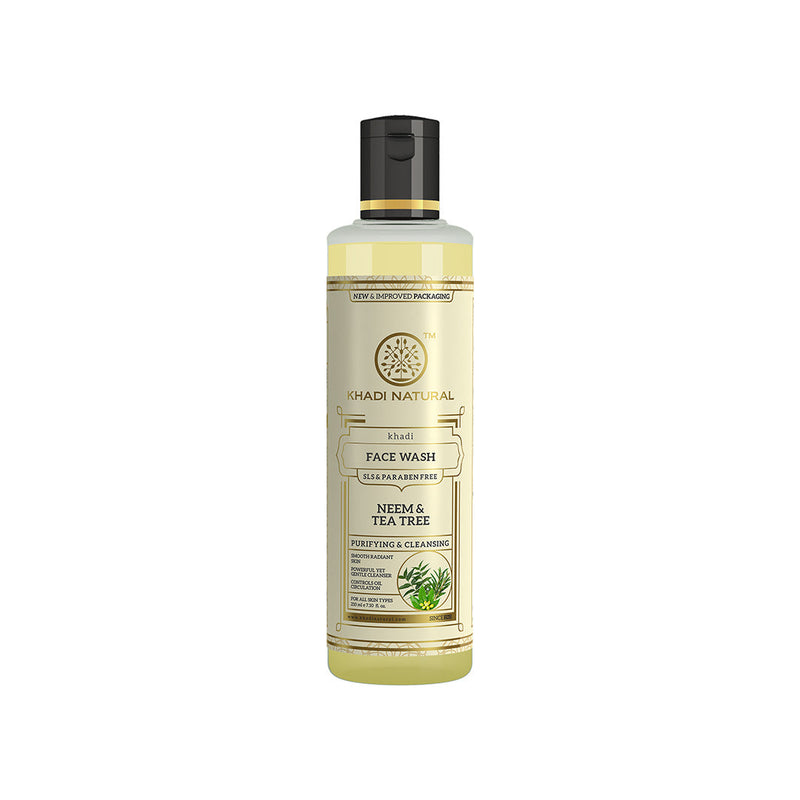 Khadi Natural Neem & Tea Tree Face Wash SLS & Paraben Free - 210ml - Buy from Indicrest