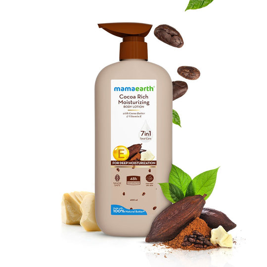 Mamaearth Cocoa Rich Moisturizing Body Lotion with Cocoa Butter & Vitamin E for Intense Moisturization, 400ml - Buy from Indicrest