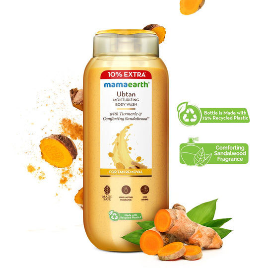 Mamaearth Ubtan Moisturizing Body Wash with Turmeric & Saffron for Tan Removal, 250ml + 25 ml Extra - Buy from Indicrest
