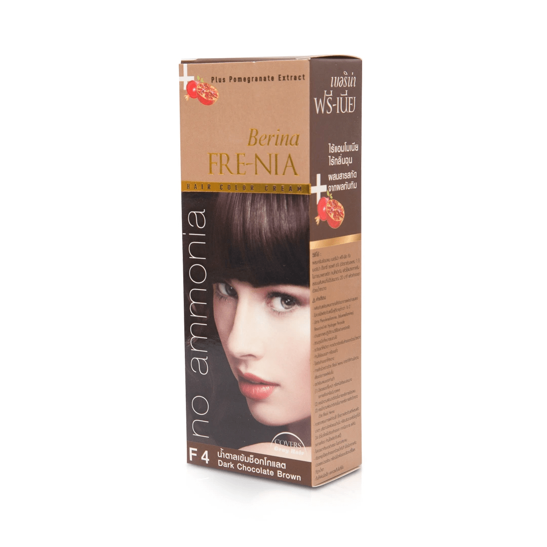 Berina Professional Permanent Ammonia-Free Hair Color Cream F01 Black | Deep Black Shade with Long-Lasting Coverage, F01-Black