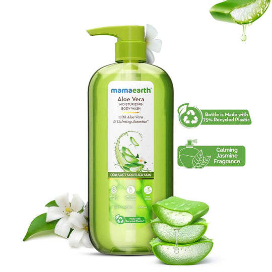 Mamaearth Aloe Vera Moisturizing Body Wash with Aloe Vera & Calming Jasmine For Soft & Soothed Skin 500 ml - Buy from Indicrest