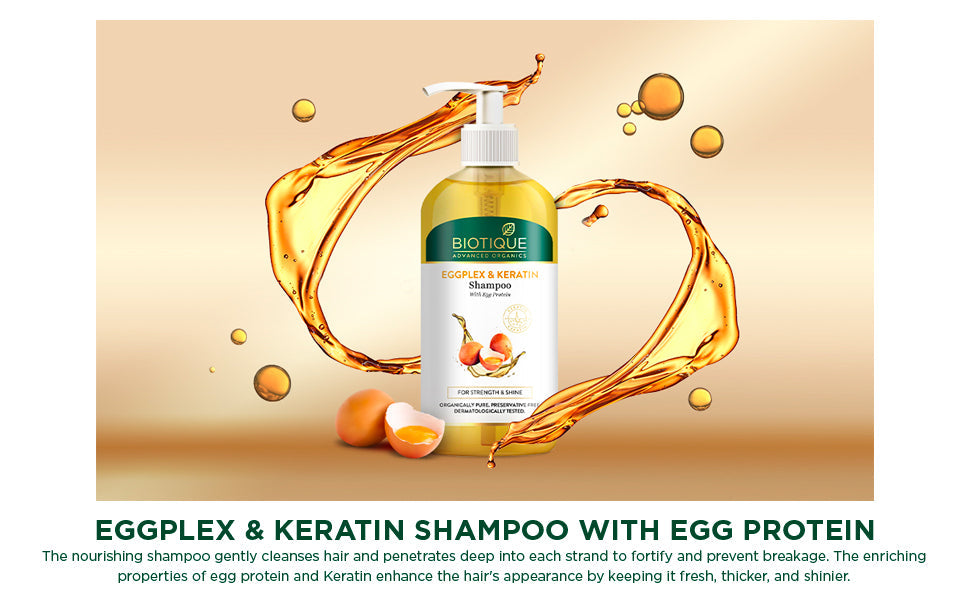 Biotique Eggplex & Keratin Shampoo, 300ml - Image 3 - Buy from Indicrest