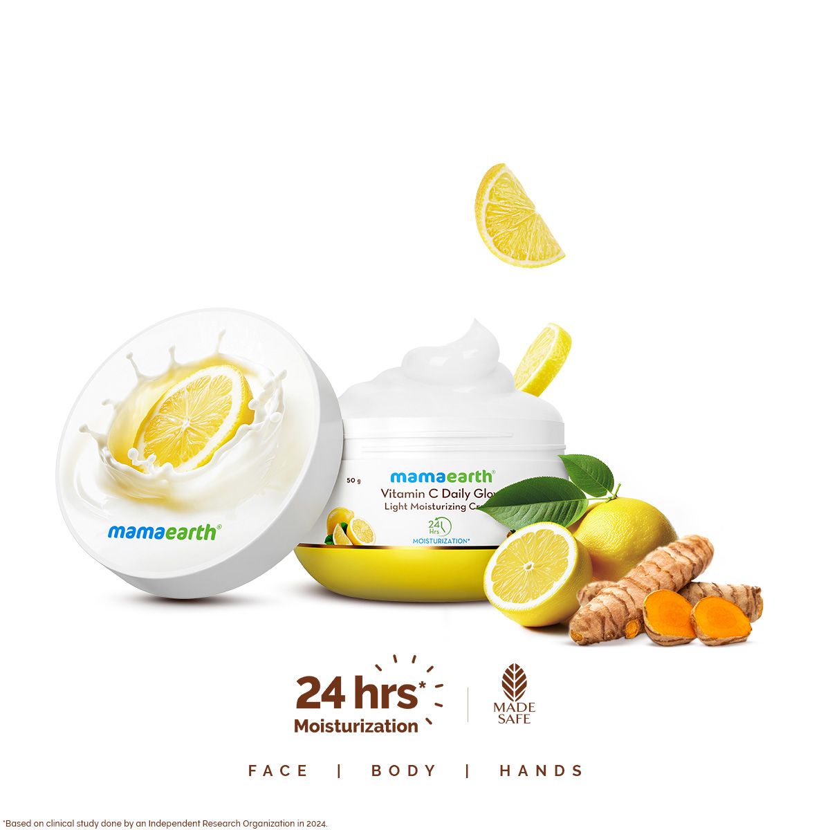 Mamaearth Vitamin C Daily Glow Light Moisturizing Cream with Turmeric & Vitamin C for Skin Brightening, 50g - Buy from Indicrest