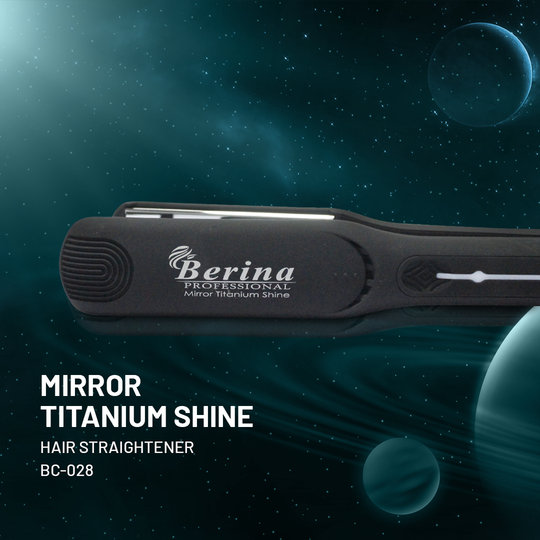 Berina Professional Mirror Titanium Shine BC-028 Hair Straightener | High-Shine Finish & Precision Styling, BC-028 Buy from Indicrest