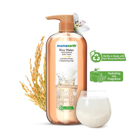 Mamaearth Rice Water Moisturizing Body Wash with Rice Water & Hydrating Lily for Dewy Glass Skin, 500ml - Buy from Indicrest
