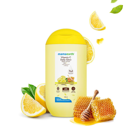 Mamaearth Vitamin C Daily Glow Body Lotion For Skin Brightening, 100ml - Buy from Indicrest