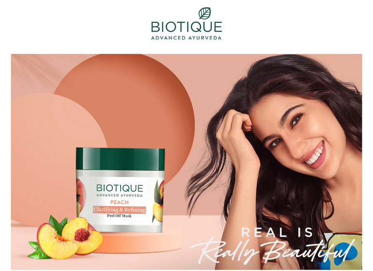 Biotique Peach Clarifying & Refining Peel-Off Mask, 50g - Image 2 - Buy from Indicrest