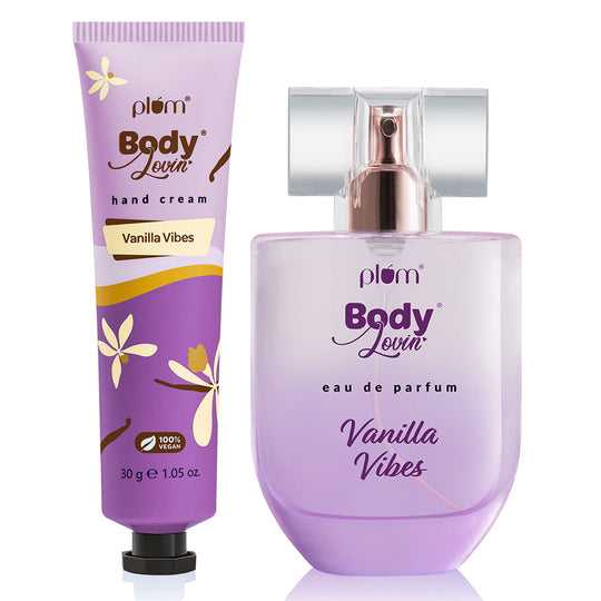 Plum Vanilla On-The-Go by Plum BodyLovin’ | Long Lasting Perfume | Ultra Moisturizing & Non-Greasy Handcream | Warm Vanilla Fragrance Buy at Indicrest