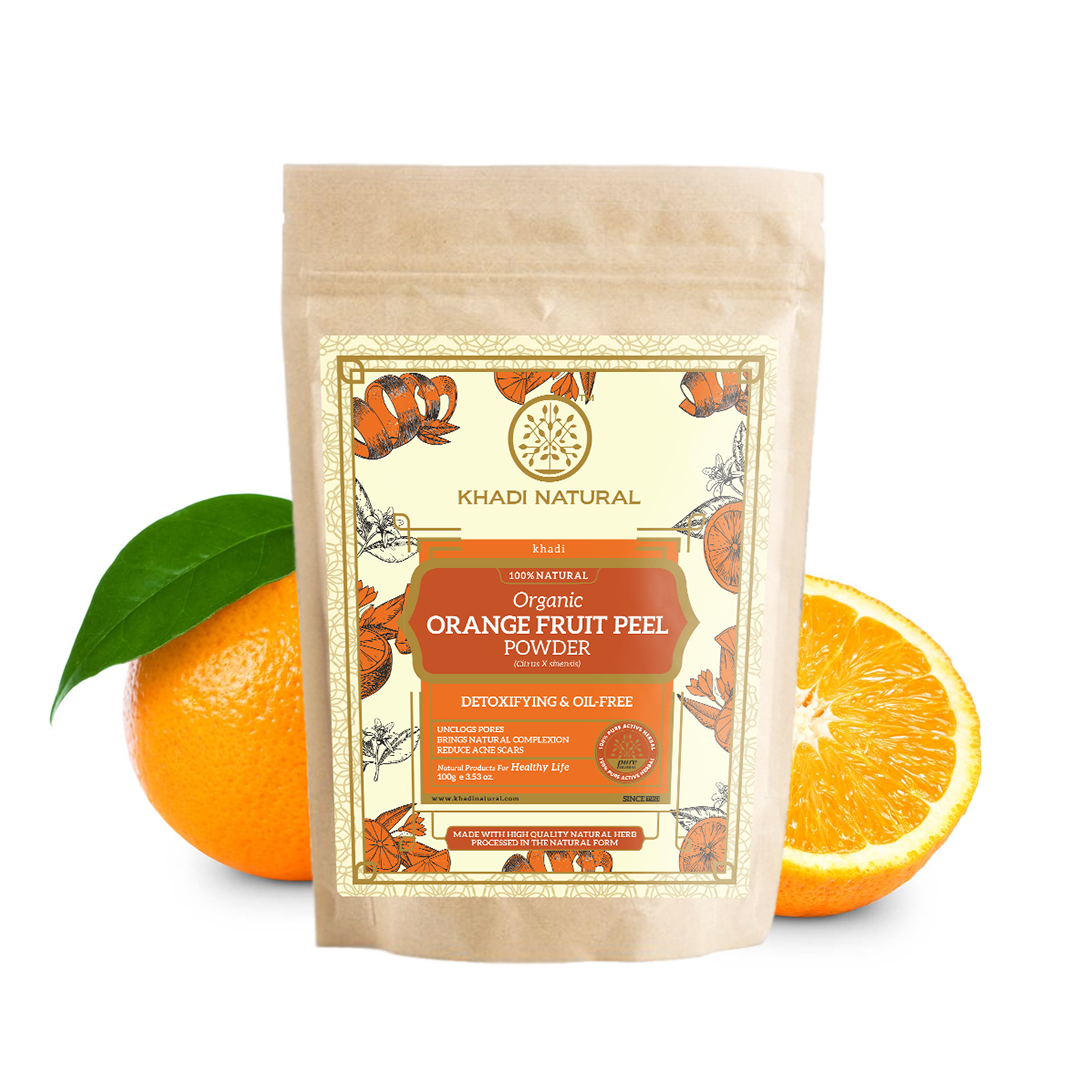 Khadi Natural Organic Orange Peel Powder For Hair Care - 100% Natural - 100gm - Buy from Indicrest