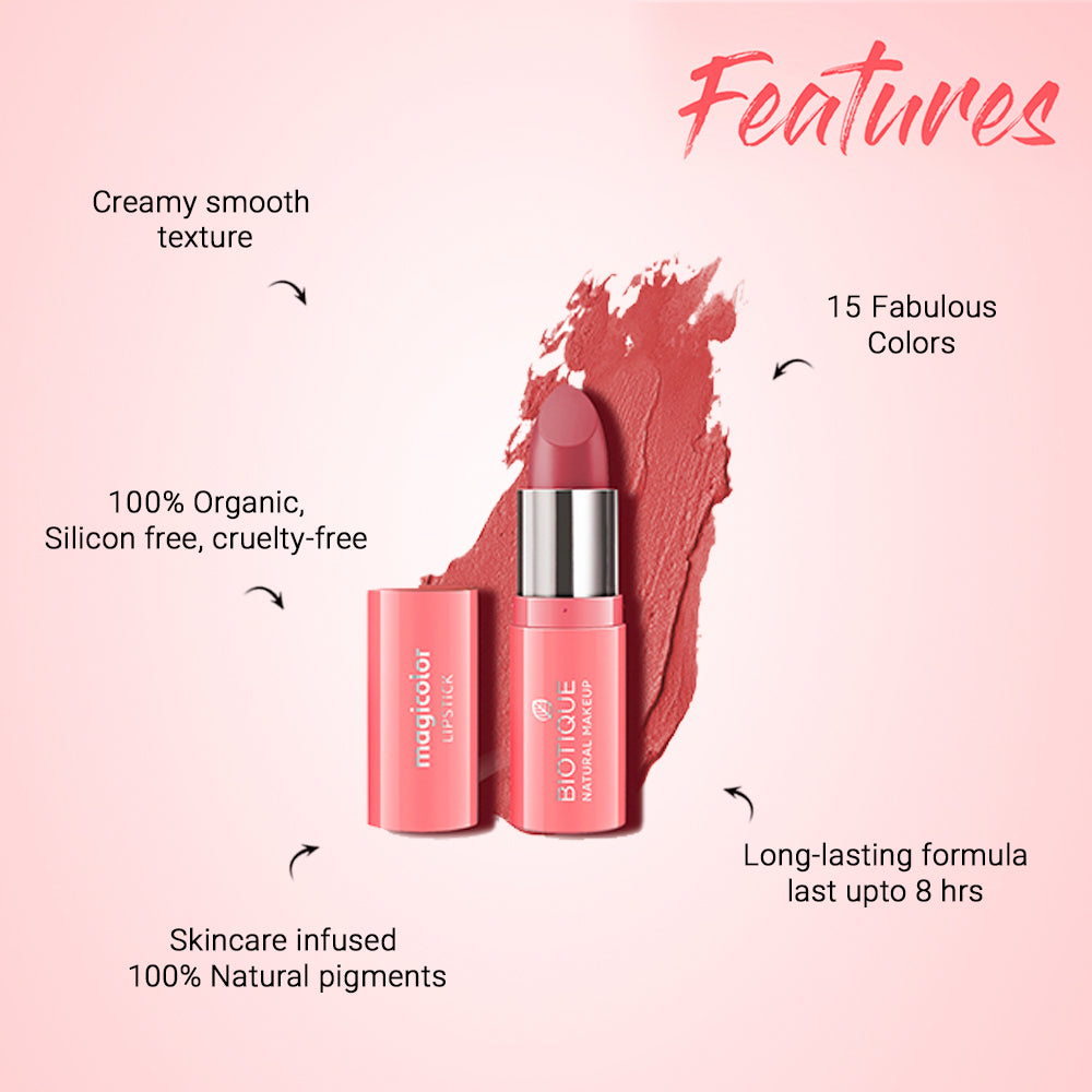 Biotique Natural Makeup Magicolor Lipstick, Bond Girl - Image 3 - Buy from Indicrest