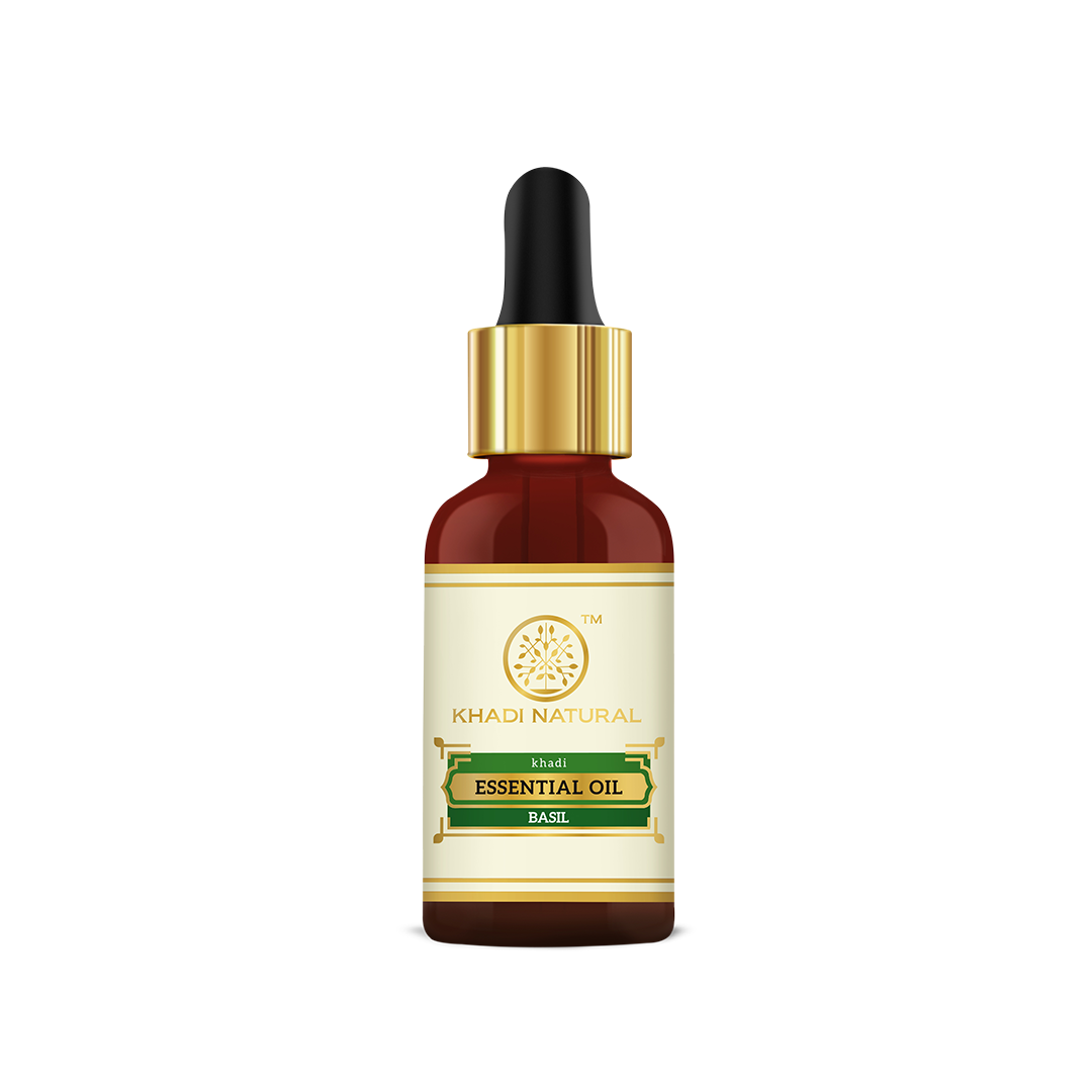 Khadi Natural Basil - Pure Essential Oil - 15ml - Buy from Indicrest