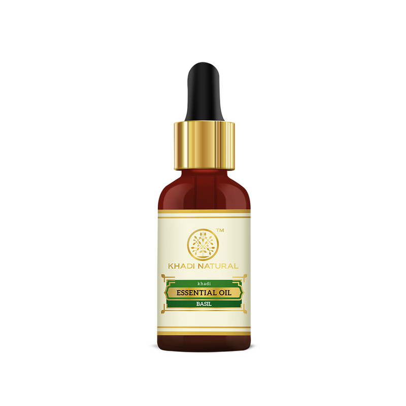 Khadi Natural Basil - Pure Essential Oil - 15ml - Buy from Indicrest