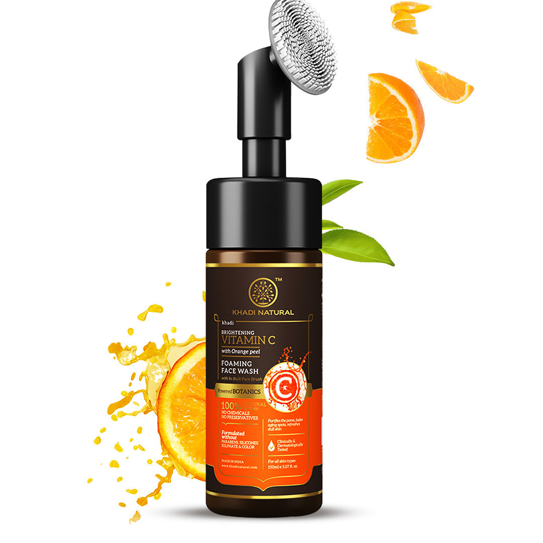 Khadi Natural Vitamin C Foaming Face Wash Within - Built Face Brush - 150ml - Image 6 - Buy from Indicrest