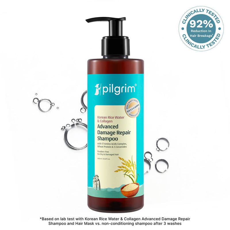 pilgrim korean rice water and collagen advanced damage repair shampoo 300ml   Buy from Indicrest