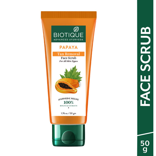 Biotique Papaya Tan Removal Brightening & Revitalizing Face Scrub, 50g - Buy from Indicrest