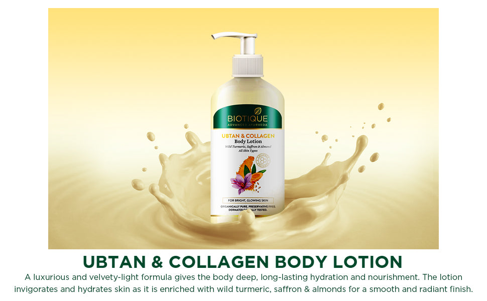 Biotique Ubtan & Collagen Body Lotion, 300ml - Image 3 - Buy from Indicrest