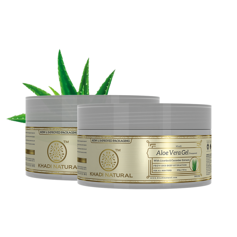 Khadi Natural Aloe Vera Transparent Gel Combo Pack of 2 - 200gm Each Sale - Buy from Indicrest