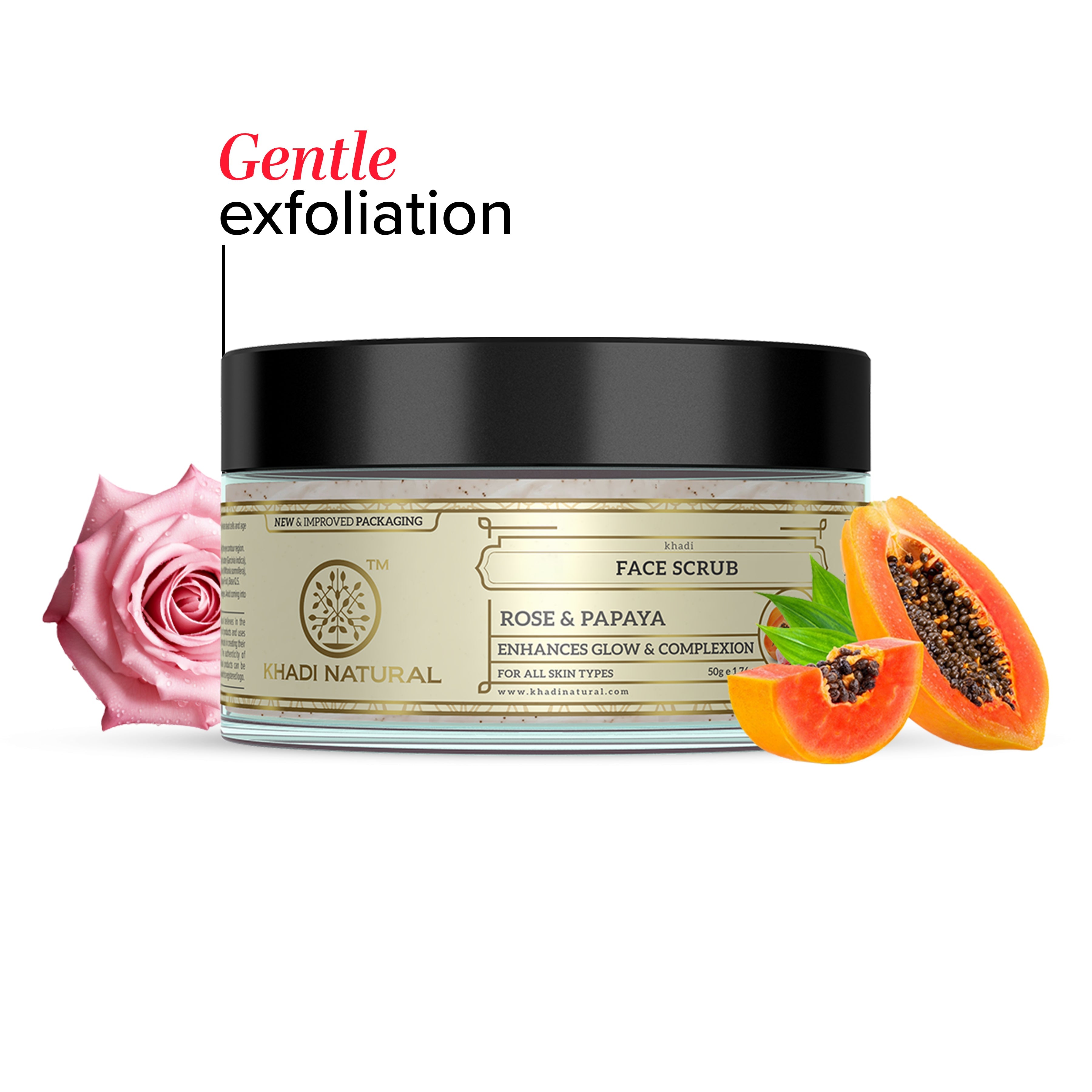 Khadi Natural Rose & Papaya Face Scrub - 50gm - Image 9 - Buy from Indicrest