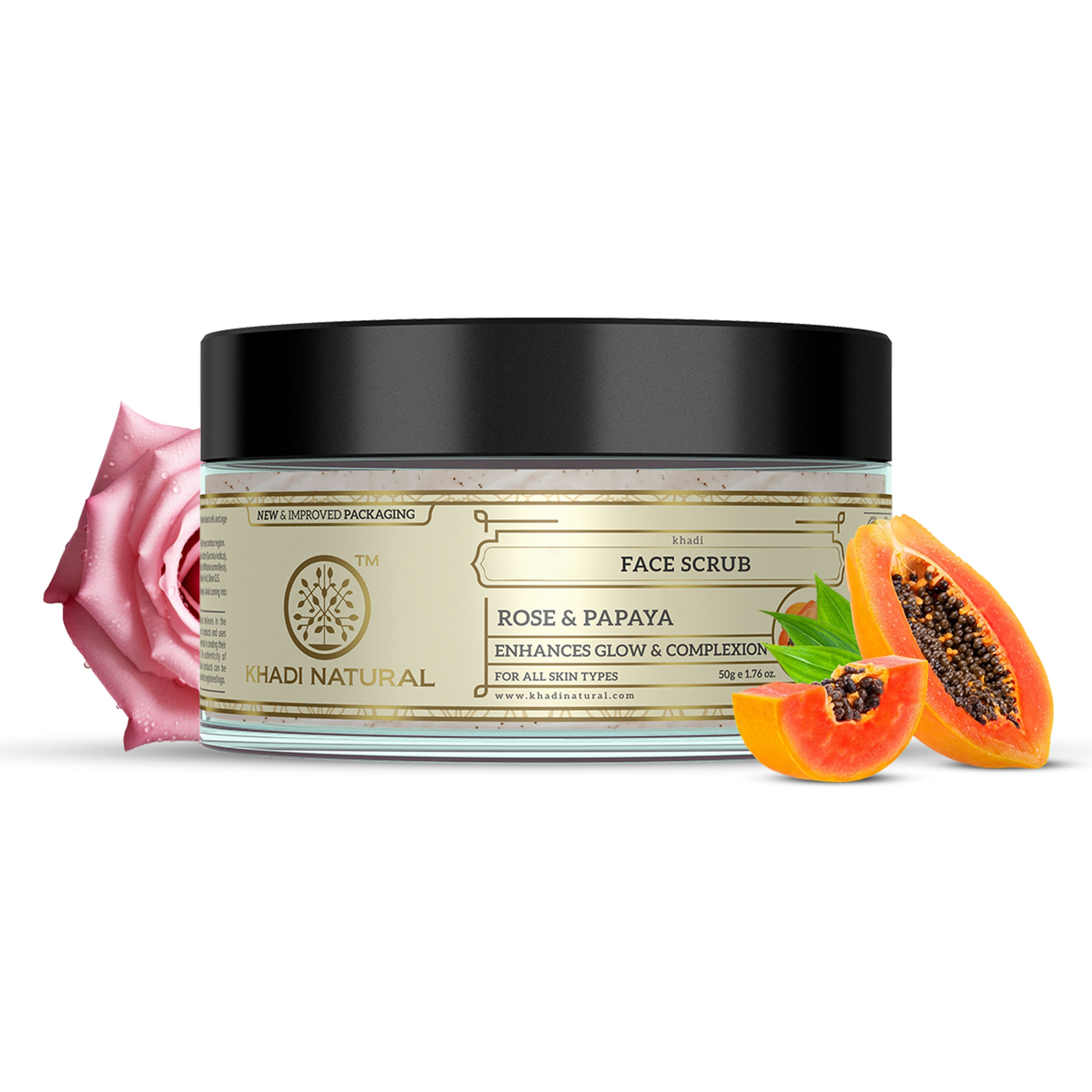 Khadi Natural Rose & Papaya Face Scrub - 50gm - Image 8 - Buy from Indicrest
