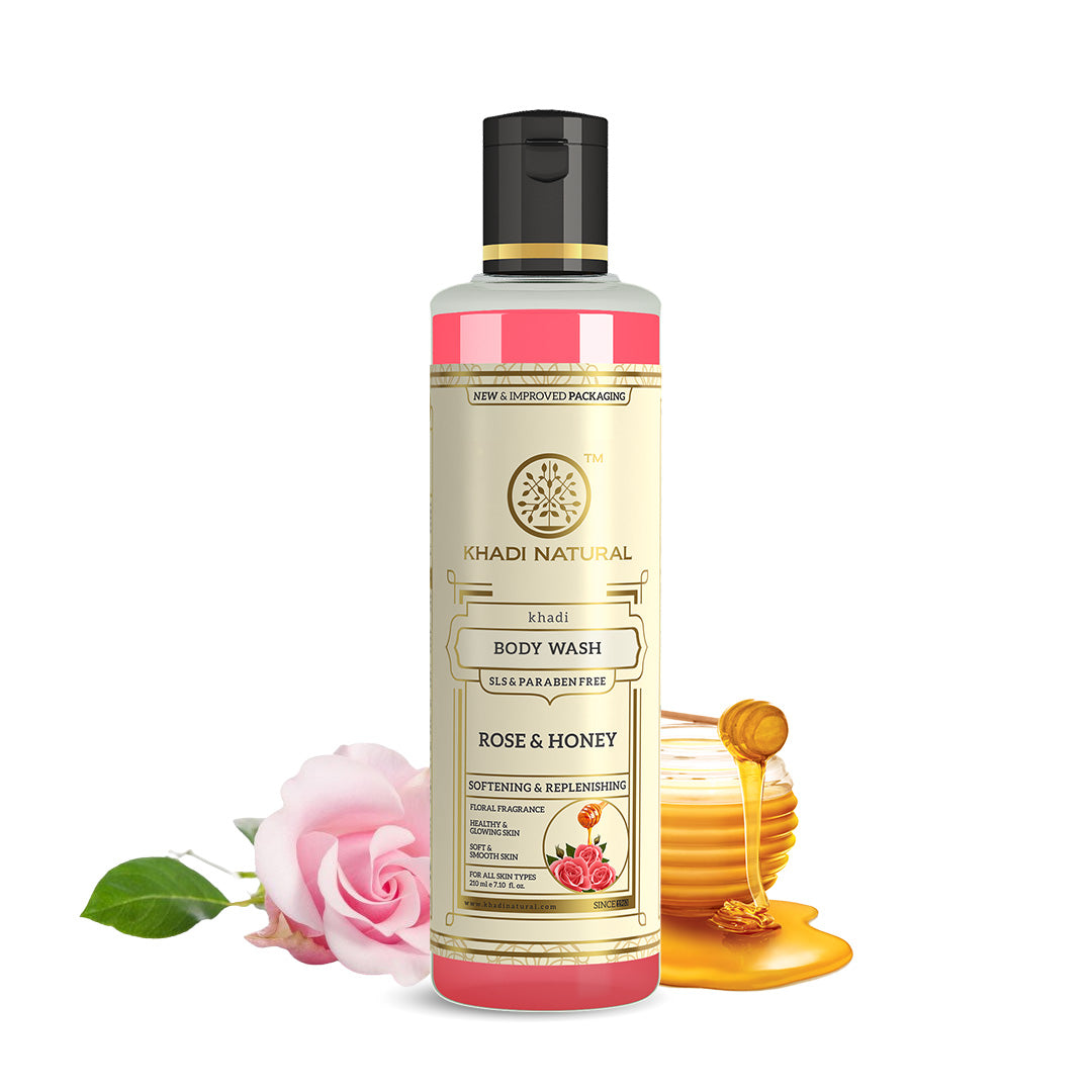 Khadi Natural Rose & Honey Body Wash SLS & Paraben Free - 210ml Sale - Image 6 - Buy from Indicrest
