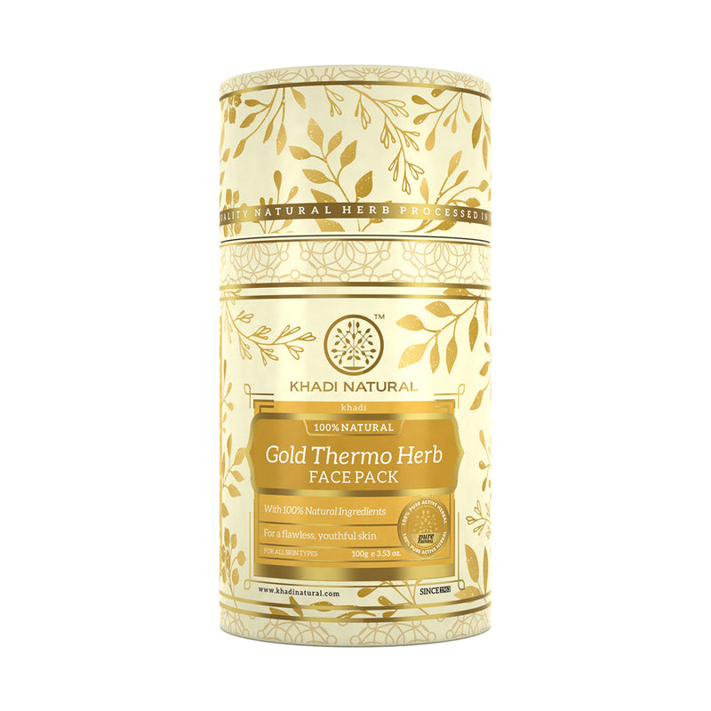 Khadi Natural Gold Thermo Herb Skin Tightning Face Pack - 100gm - Buy from Indicrest