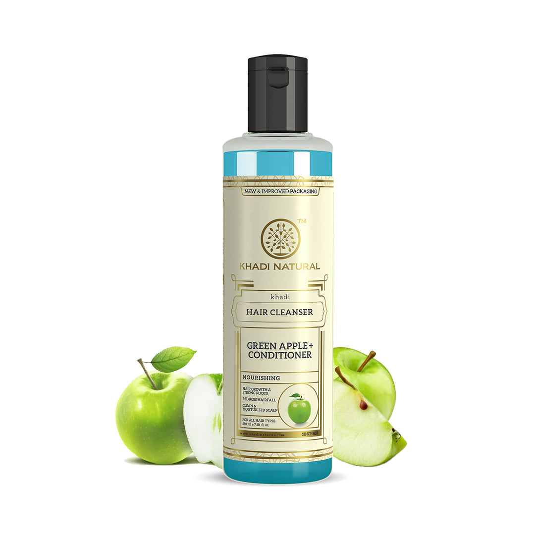Khadi Natural Green Apple Conditioner With Hair Cleanser - 210ml Sale - Image 6 - Buy from Indicrest