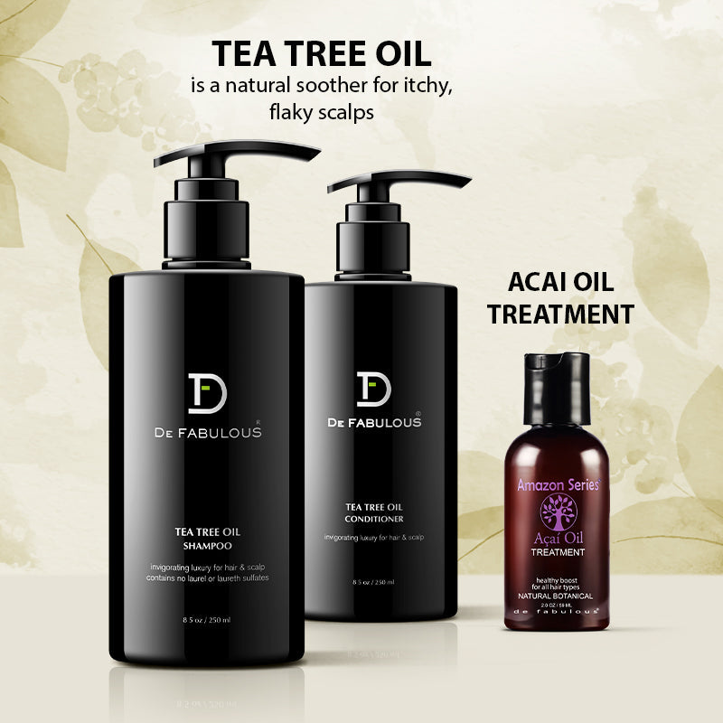 De Fabulous Tea Tree Oil Shampoo 250ml and Conditioner 250ml + Acai Oil 59ml - Buy from Indicrest