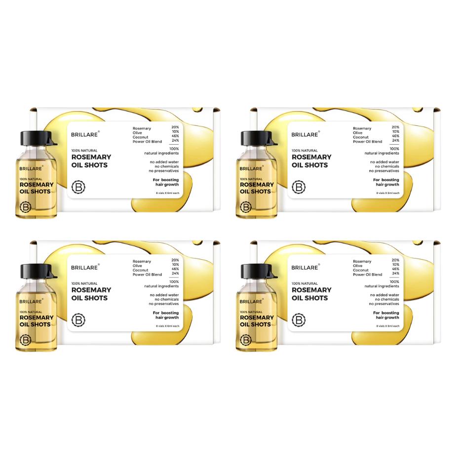 Brillare Rosemary Oil Shots For Visible Hair Growth, 4 X (6ml X 8) - Buy from Indicrest