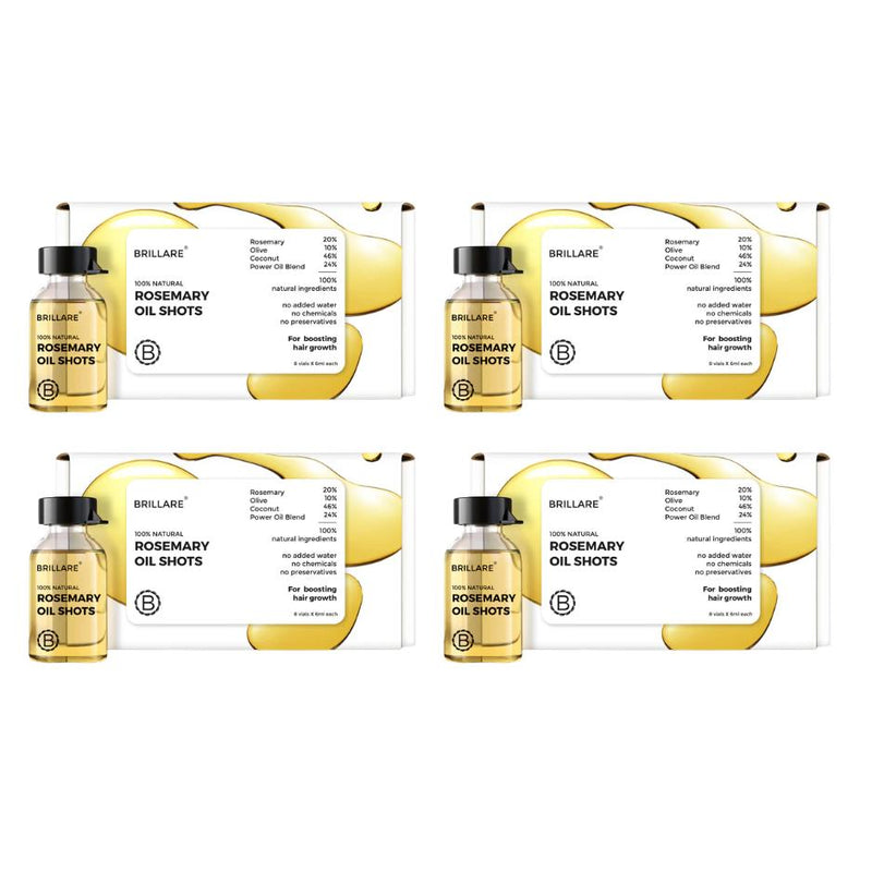 Brillare Rosemary Oil Shots For Visible Hair Growth, 4 X (6ml X 8) - Buy from Indicrest