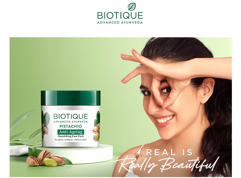 Biotique Pistachio Anti Ageing Nourishing Face Pack, 175g - Image 3 - Buy from Indicrest