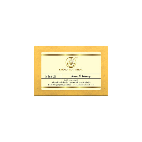 Khadi Natural Rose & Honey With Rose Petals Soap - 100gm - Buy from Indicrest