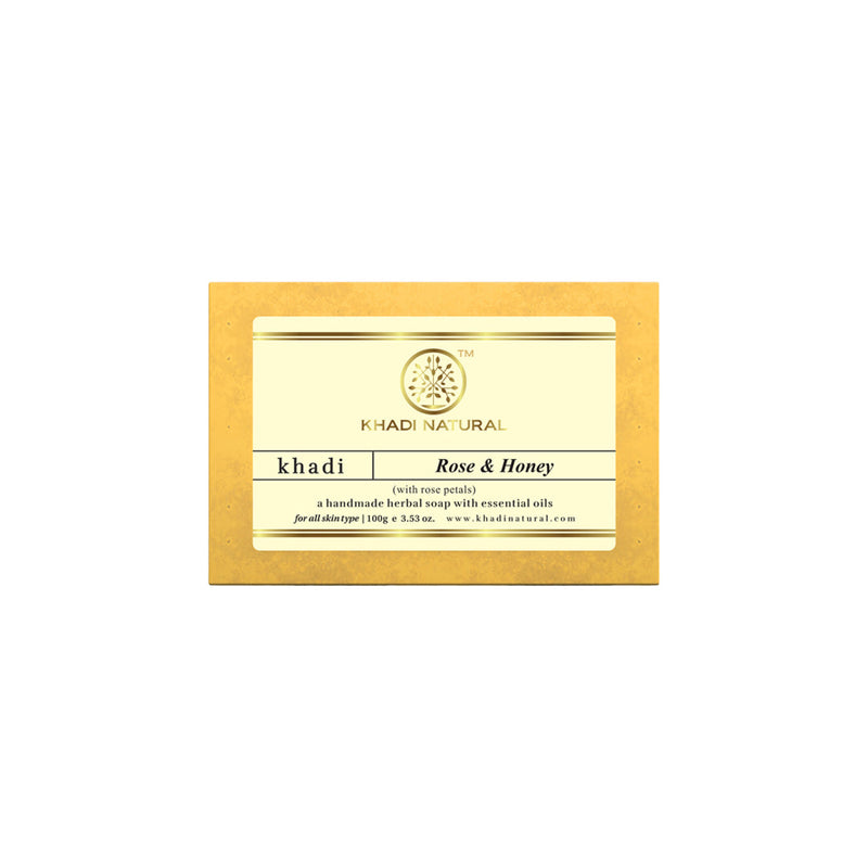 Khadi Natural Rose & Honey With Rose Petals Soap - 100gm - Buy from Indicrest