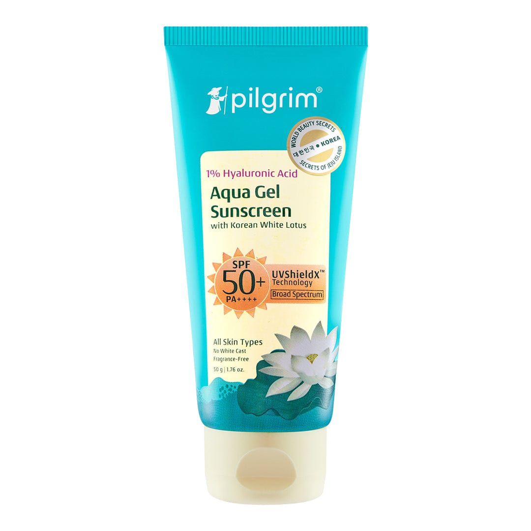 Pilgrim 1% Hyaluronic Acid Aqua Sunscreen Gel SPF 50 PA++++, 50g - Buy from Indicrest