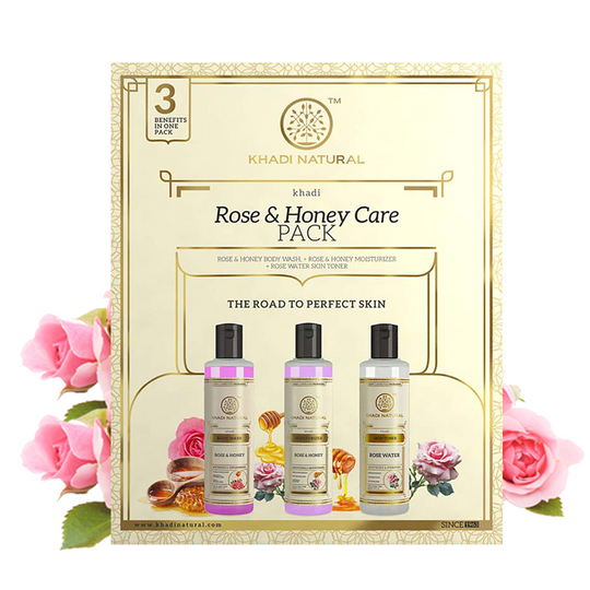 Khadi Natural Rose & Honey Skin Care Combo Pack Of 3 – 210ml Each - Buy from Indicrest