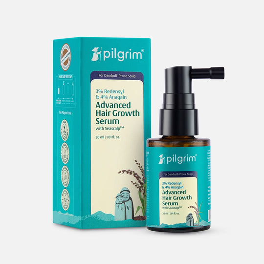 Pilgrim 3% Redensyl & 4% Anagain Advanced Hair Growth Serum For Dandruff-Prone Scalp, 30ml - Buy from Indicrest