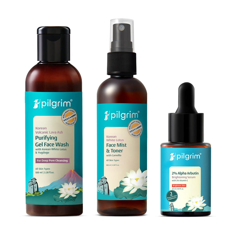 Pilgrim Marks Removal Kit, Face Wash 100ml + Face Mist & Toner + 100ml + Brightening Serum 30ml - Buy from Indicrest