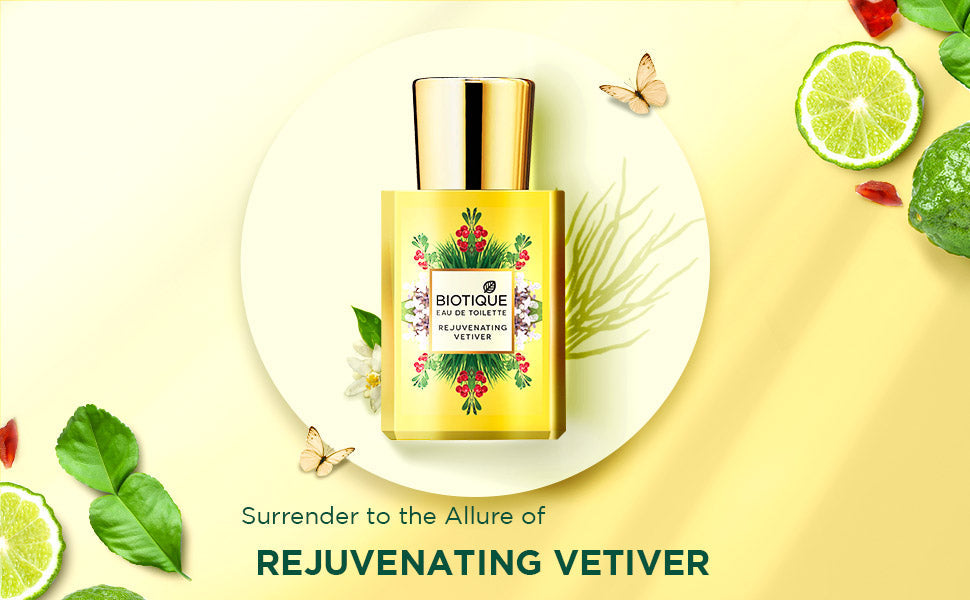 Biotique Rejuvenating Vetiver Eau De Toilette, 50ml - Image 3 - Buy from Indicrest