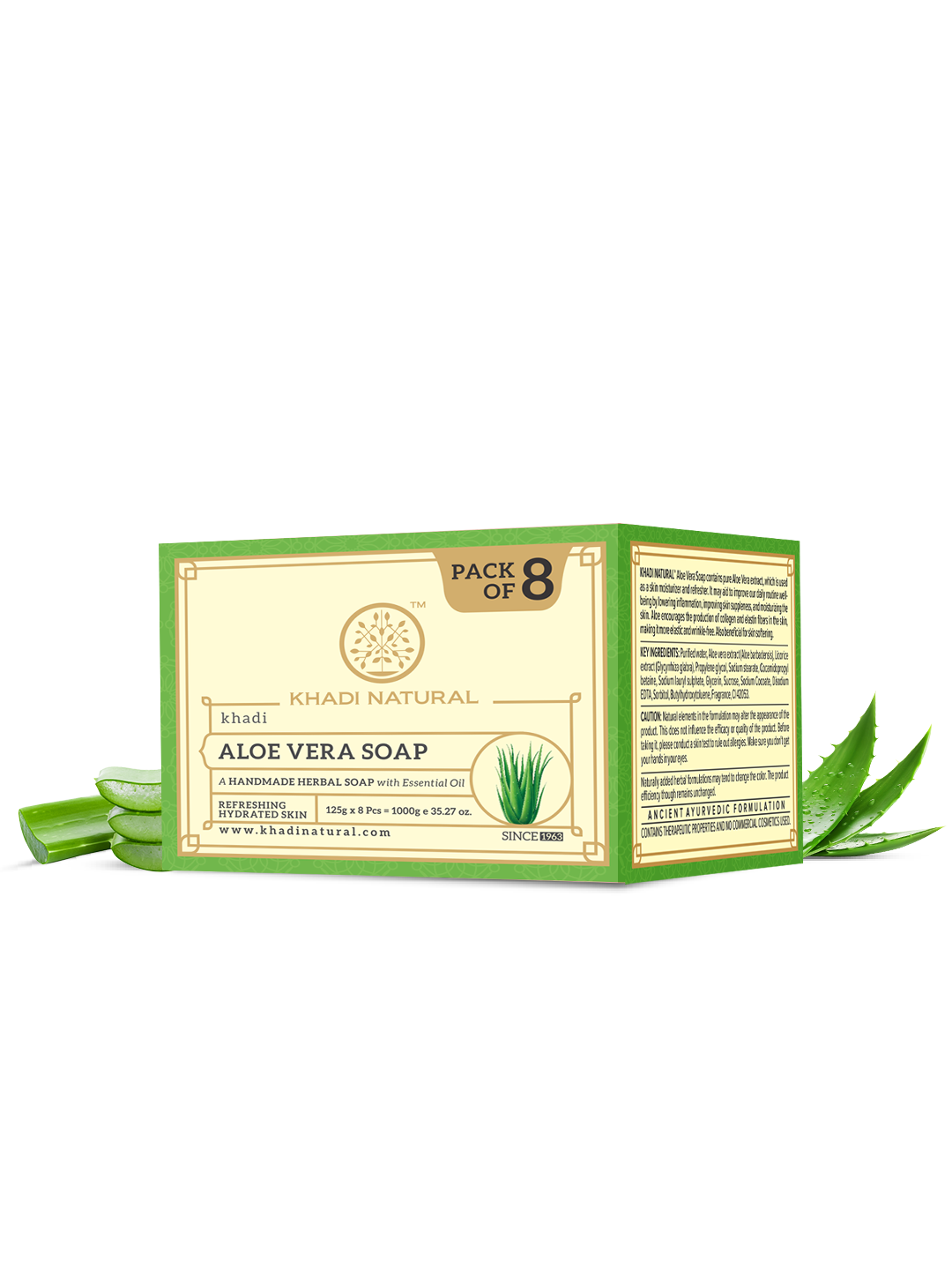Khadi Natural Aloe Vera Soap Combo Value Pack of 8 - 125gm Each - Image 4 - Buy from Indicrest