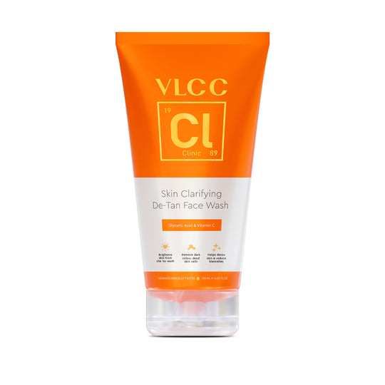 VLCC Skin Clarifying De-Tan Face Wash -150 ml - Glycolic Acid and Vitamin C - Buy from Indicrest
