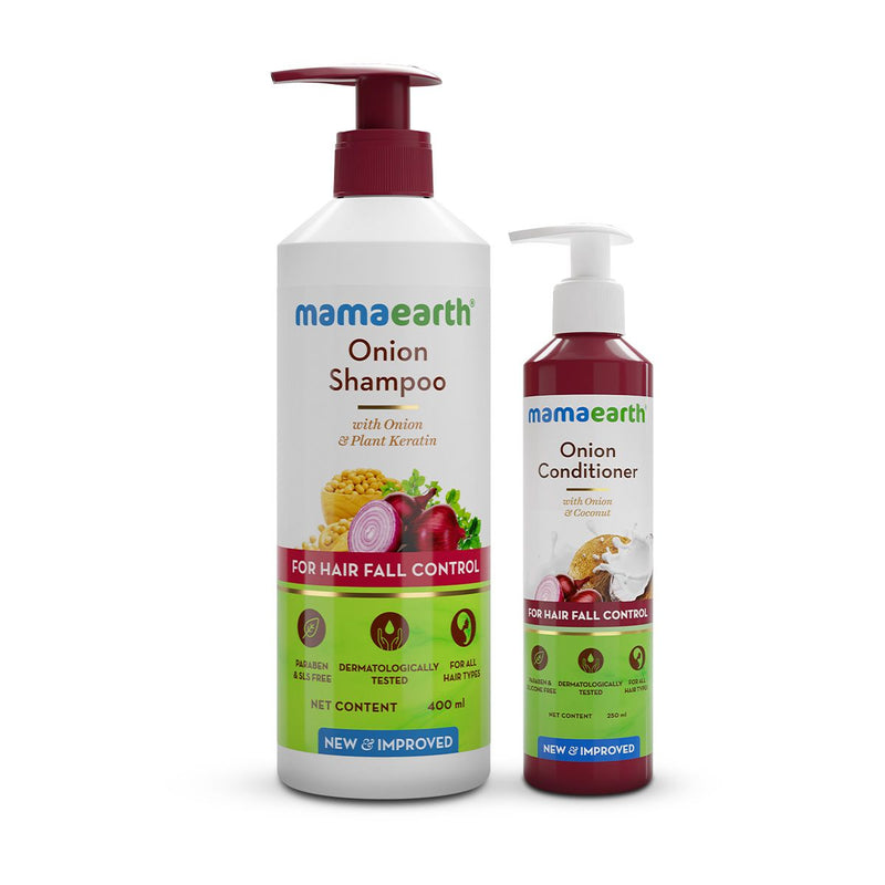 Mamaearth Onion Shampoo 400ml and Onion Conditioner 250ml Combo - Buy from Indicrest