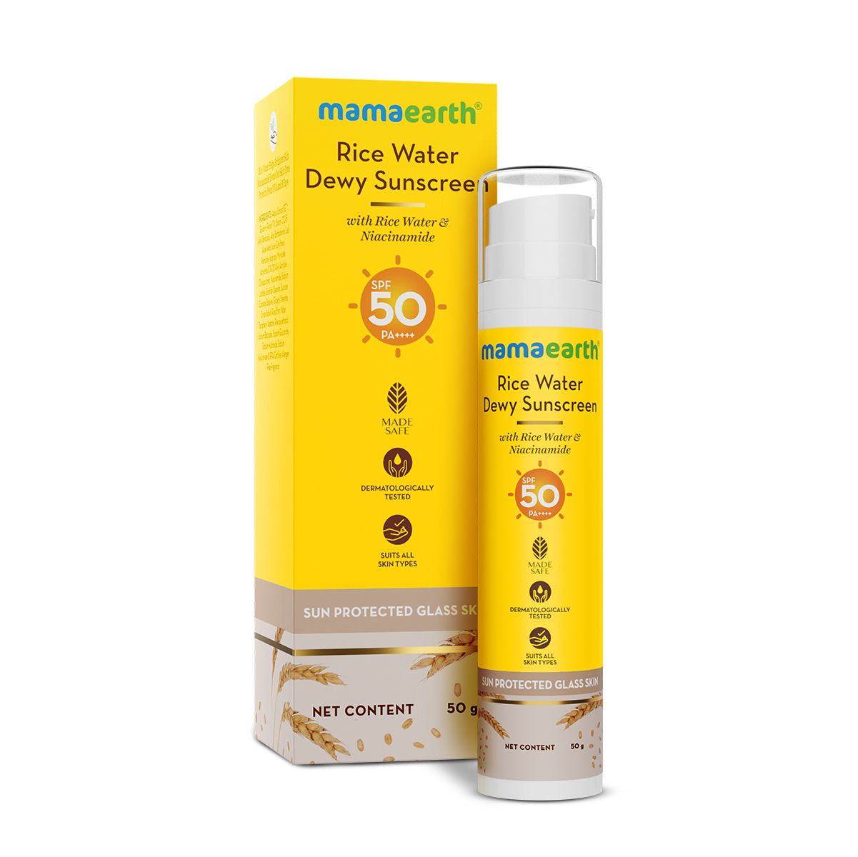 Mamaearth Rice Water Dewy Sunscreen with SPF 50 & PA++++ 50g - Image 5 - Buy from Indicrest